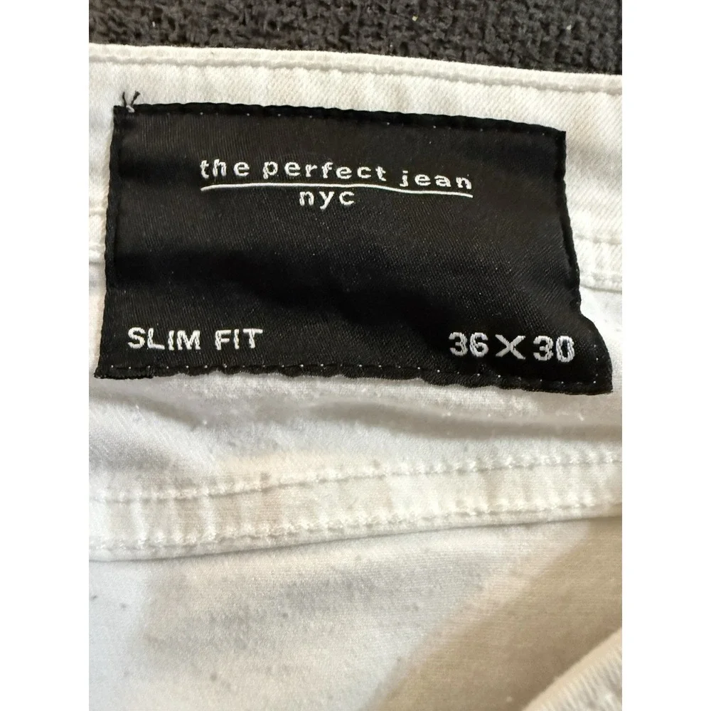 The Perfect Jean NYC Slim Fit White Men's Jeans - 36/30